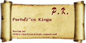 Perhócs Kinga névjegykártya